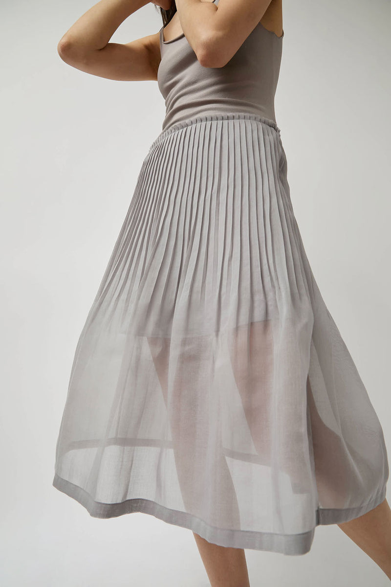 Amomento Pleated Midi Skirt in Grey