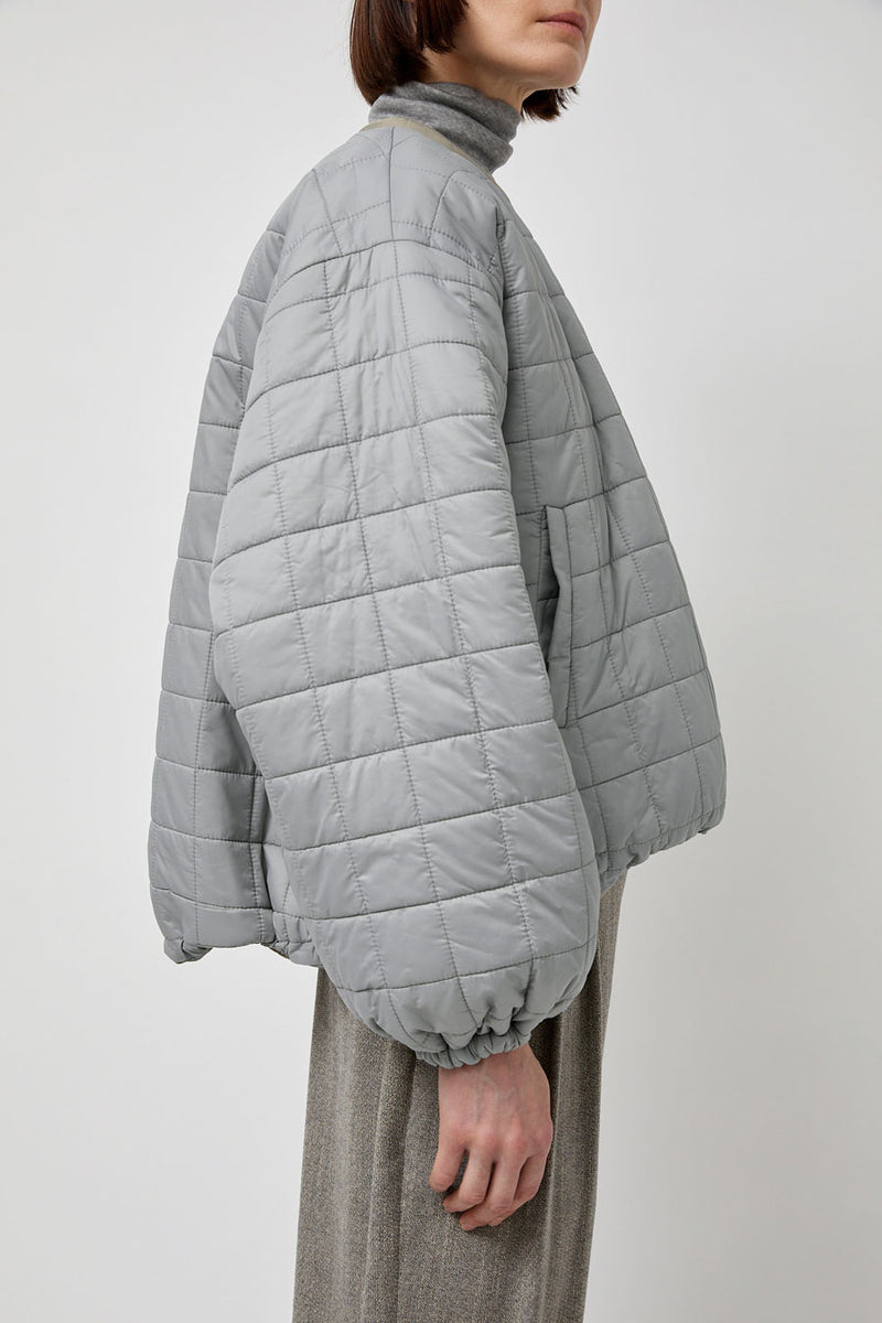 Amomento Quilted Reversible Padded Jumper in Grey