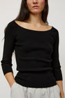 Amomento Scoop Neck Knit Top in Black