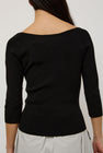 Amomento Scoop Neck Knit Top in Black