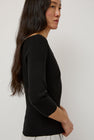 Amomento Scoop Neck Knit Top in Black