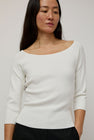 Amomento Scoop Neck Knit Top in White