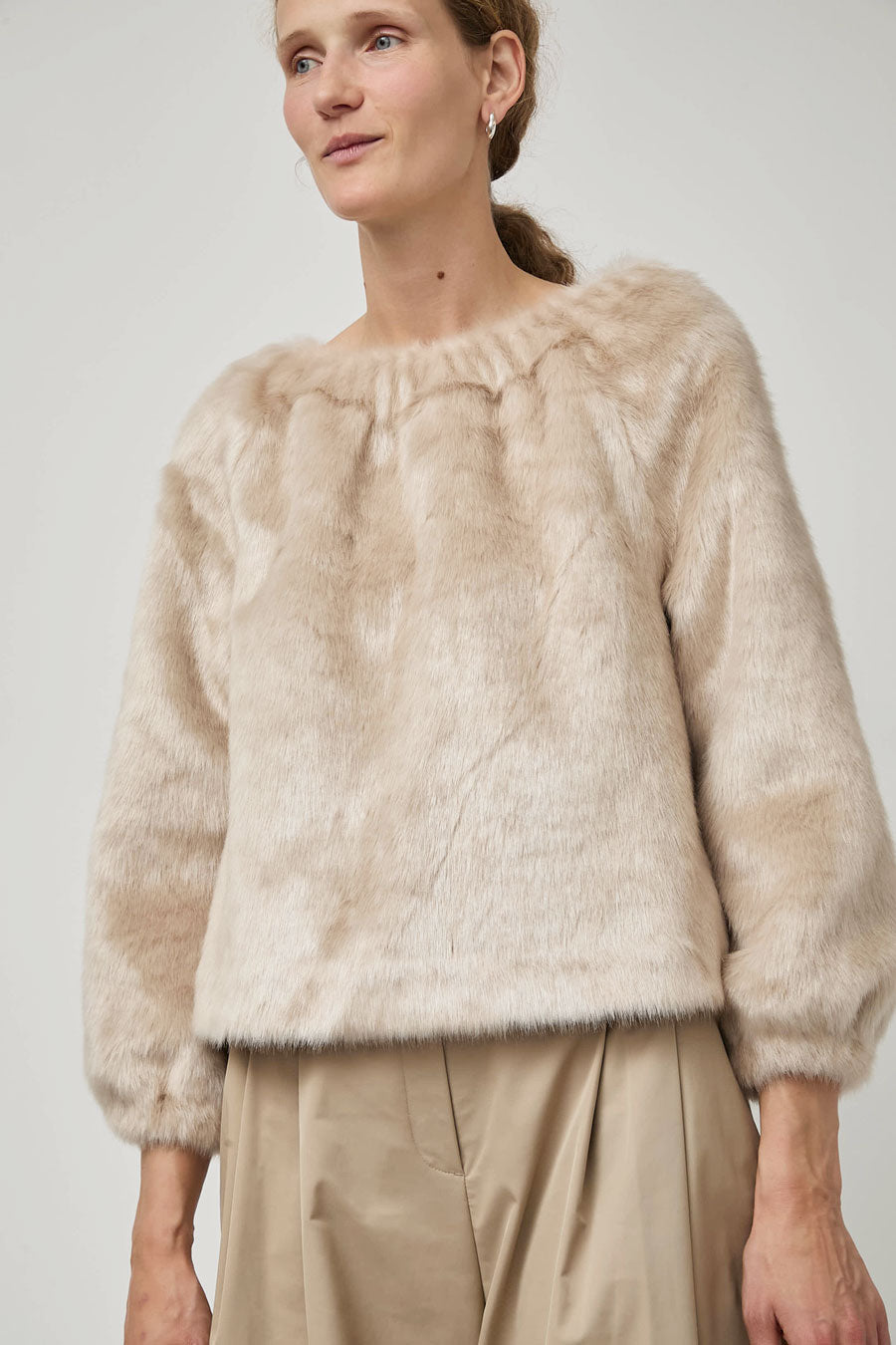 Amomento Shearing Off Shoulder Top in Ivory