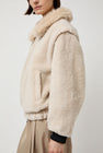 Amomento Shearling Detachable Sleeve Jumper in Ivory