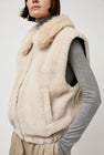 Amomento Shearling Detachable Sleeve Jumper in Ivory