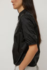 Amomento Sheer Half Zip Up Top in Black