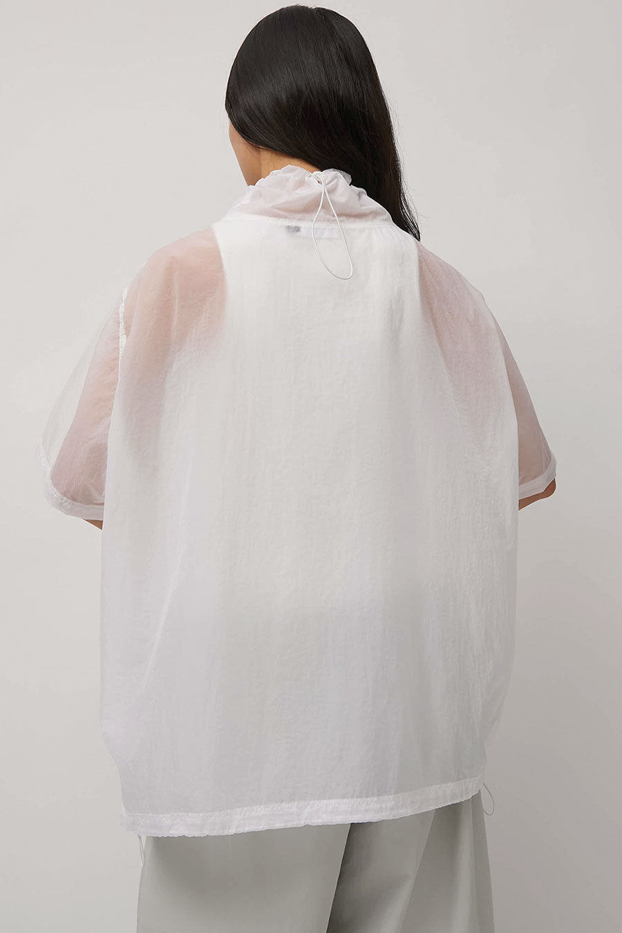 Amomento Sheer Short Sleeve String Anorak in White – No.6 Store