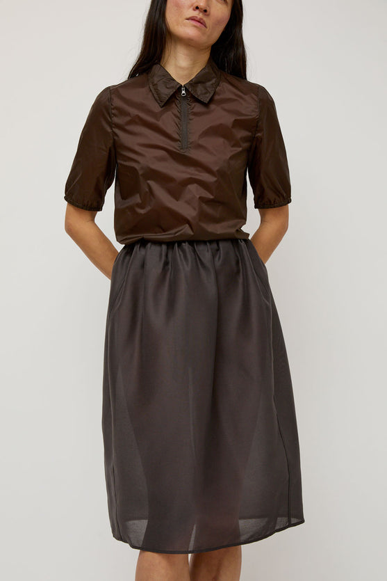 Amomento Shirring Organza Skirt in Charcoal