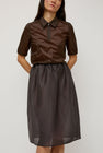 Amomento Shirring Organza Skirt in Charcoal