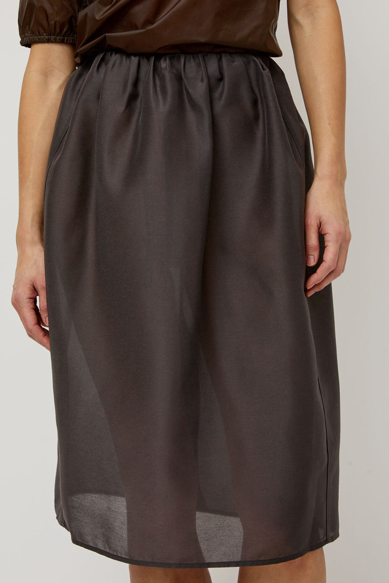 Amomento Shirring Organza Skirt in Charcoal