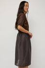 Amomento Shirring Organza Skirt in Charcoal