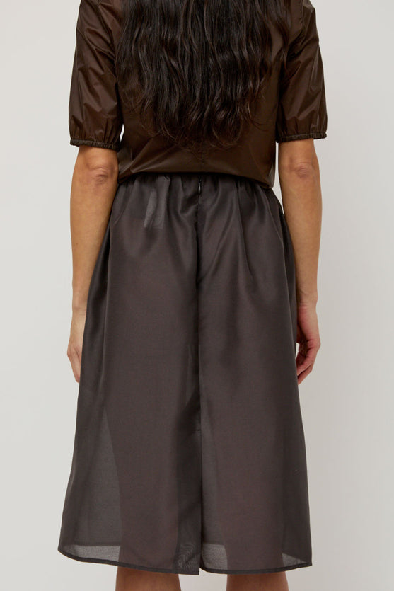 Amomento Shirring Organza Skirt in Charcoal