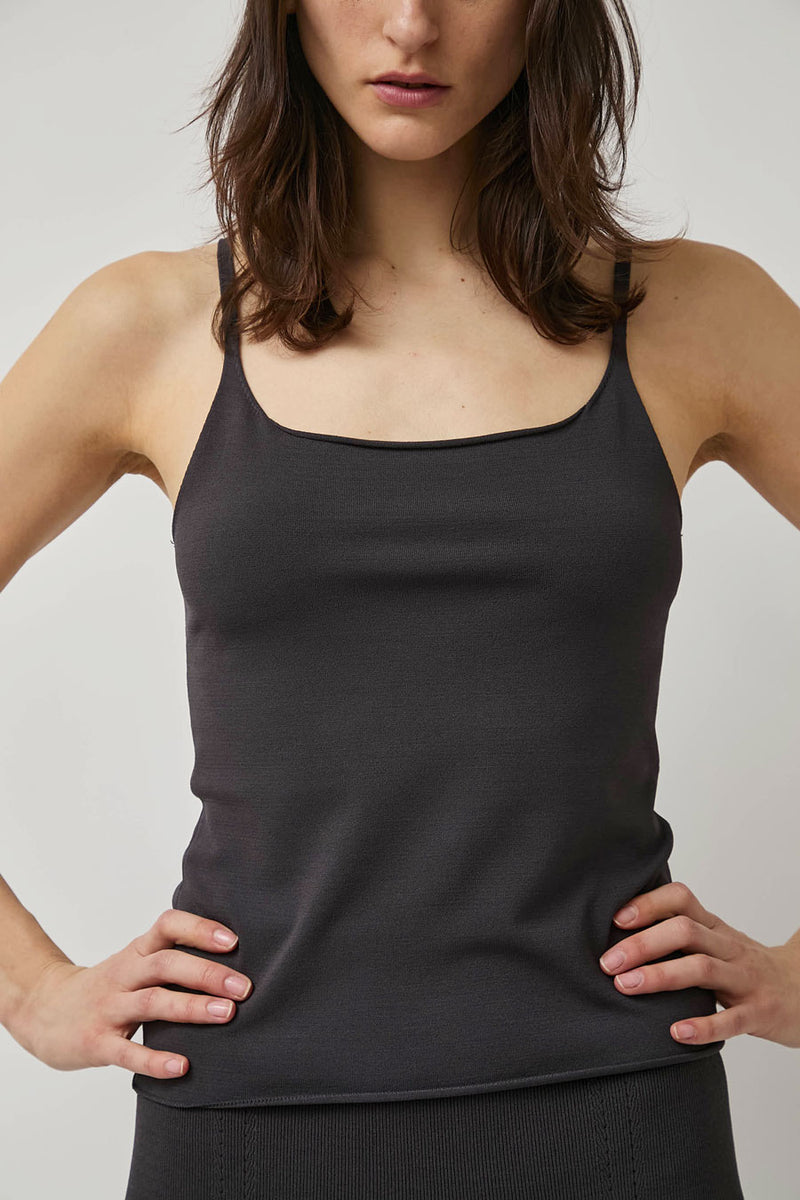 Amomento Sleeveless Knit Top in Charcoal