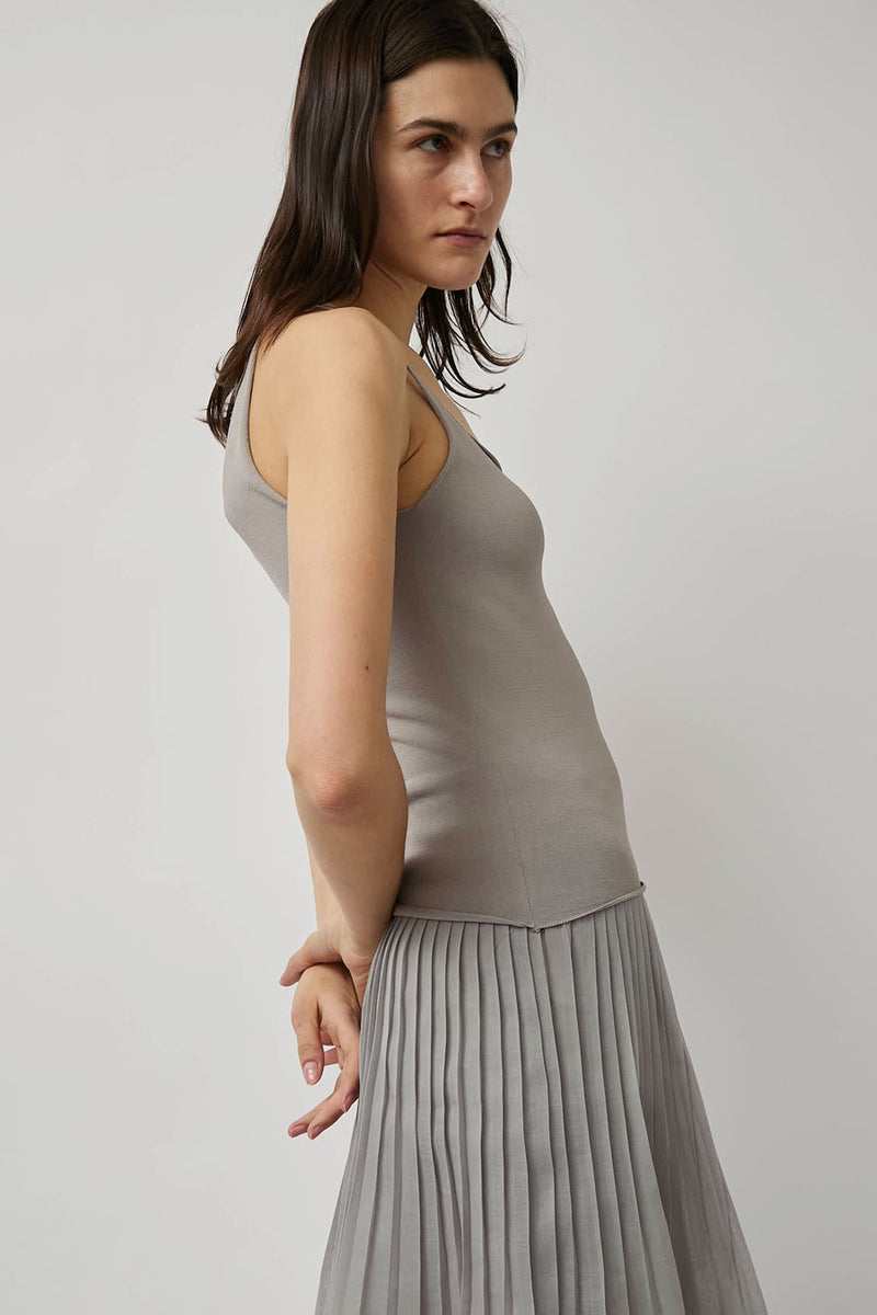 Amomento Sleeveless Knit Top in Grey Beige