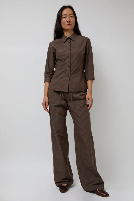 Amomento Stripe Banding Pants in Brown