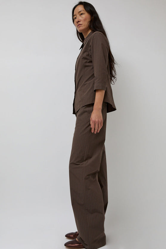 Amomento Stripe Banding Pants in Brown
