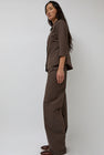 Amomento Stripe Banding Pants in Brown