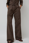 Amomento Stripe Banding Pants in Brown