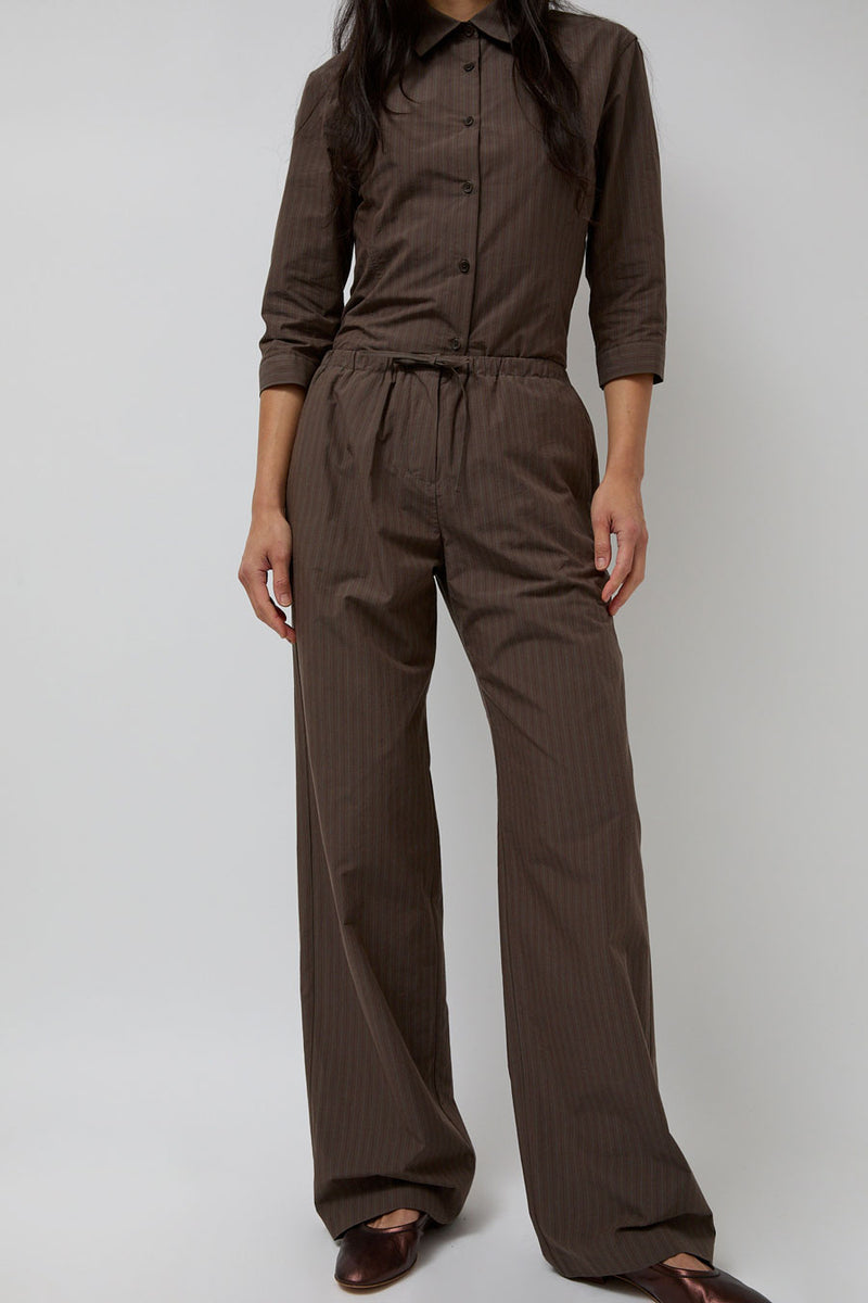 Amomento Stripe Banding Pants in Brown