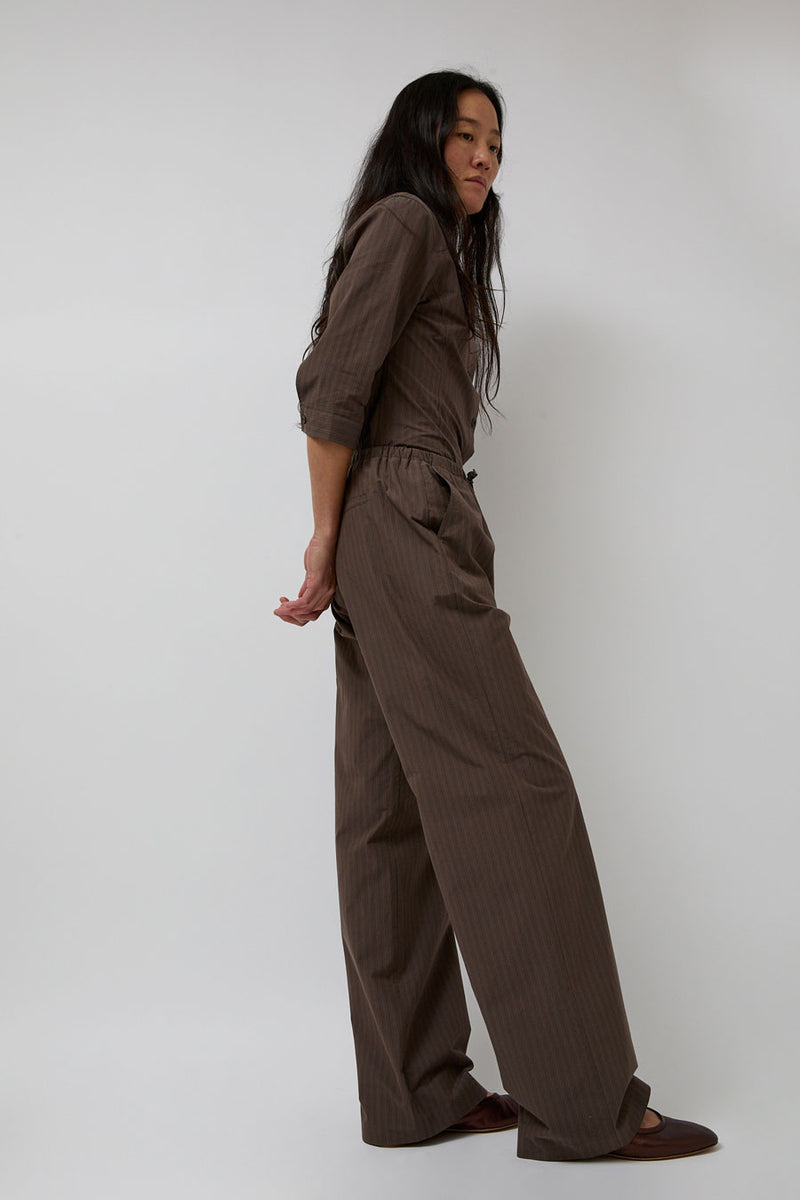 Amomento Stripe Banding Pants in Brown