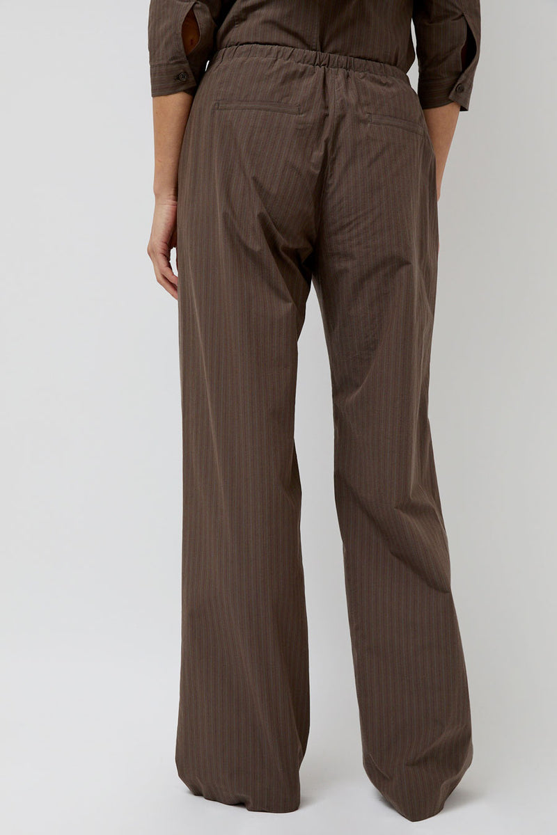 Amomento Stripe Banding Pants in Brown