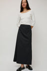 Amomento Stripe Maxi Long Skirt in Black