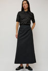 Amomento Stripe Maxi Long Skirt in Black