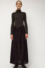 Amomento Velvet Drawstring Maxi Skirt in Brown