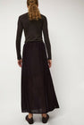 Amomento Velvet Drawstring Maxi Skirt in Brown