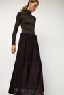 Amomento Velvet Drawstring Maxi Skirt in Brown