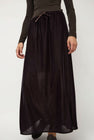 Amomento Velvet Drawstring Maxi Skirt in Brown