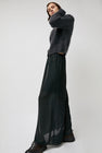 Amomento Velvet Drawstring Skirt in Dark Green