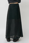 Amomento Velvet Drawstring Skirt in Dark Green