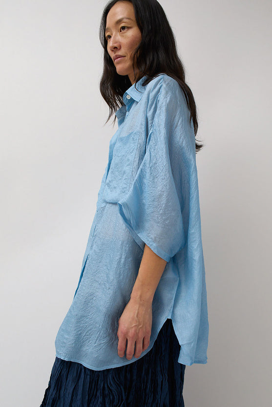 Anaak Amada Oversized Short Sleeve Shirt in Summer Storm