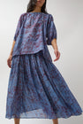 Anaak Bayeux Batik Midi Skirt in Cerulean Batik