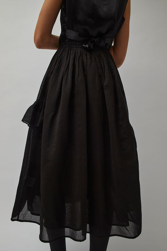 Anaak Ida Asymmetrical Midi Skirt in Onyx