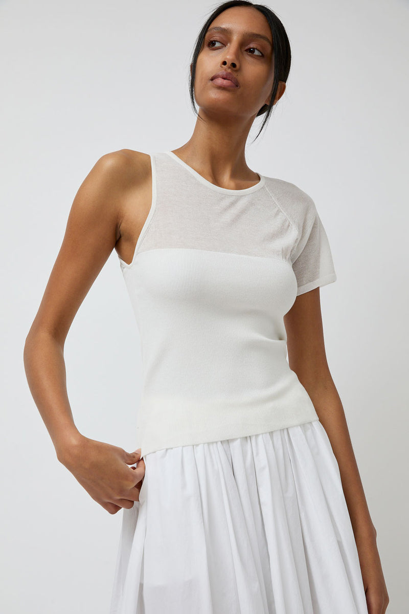 Anggae Asymmetrical Tube Top in Ivory