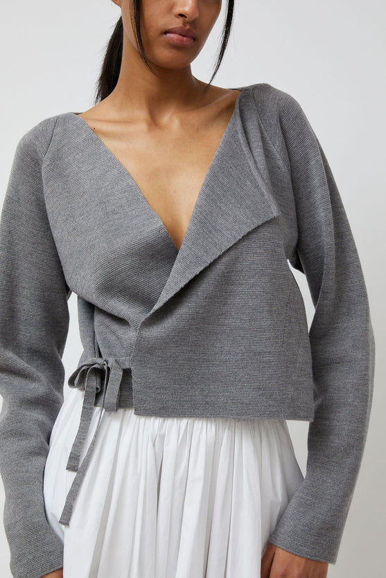 Anggae Ballet Trainer Wrap Cardigan in Grey