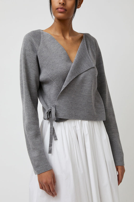 Anggae Ballet Trainer Wrap Cardigan in Grey