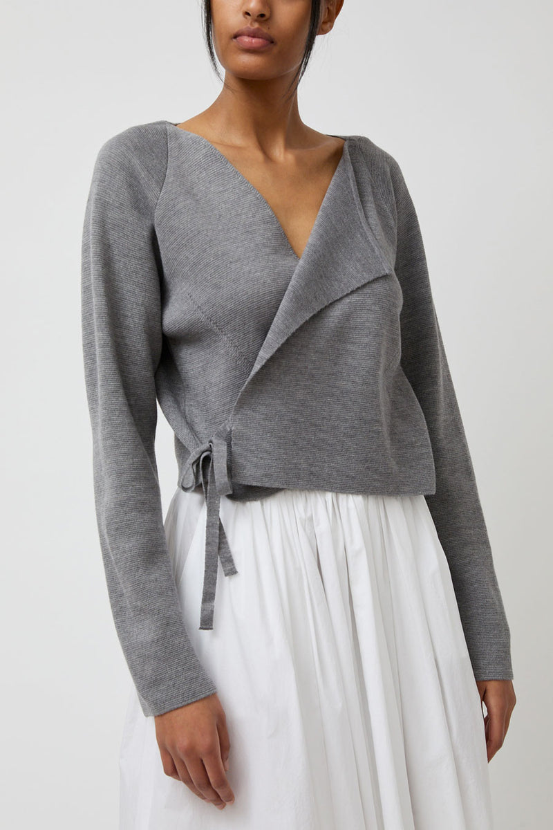 Anggae Ballet Trainer Wrap Cardigan in Grey