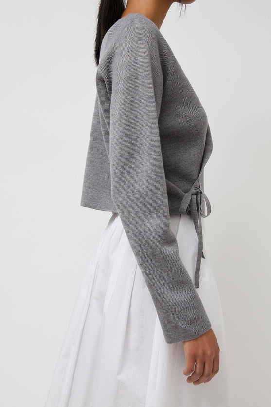 Anggae Ballet Trainer Wrap Cardigan in Grey