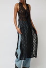 Anggae Lace Hooded Layering Dress in Black