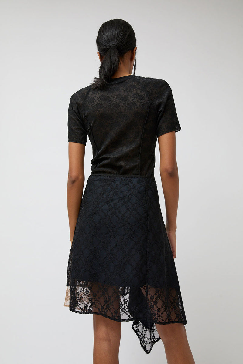 Anggae Layered Lace Skirt in Black