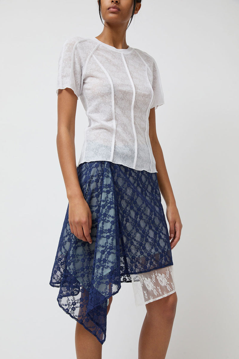 Anggae Layered Lace Skirt in Navy