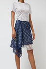 Anggae Layered Lace Skirt in Navy