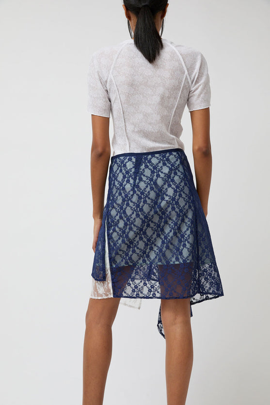 Anggae Layered Lace Skirt in Navy