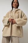 Anggae Fuzzy Hood Outer in Ivory