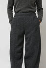 Anggae Melange Wool Blend Curve Pants in Grey