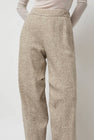 Anggae Melange Wool Blend Curve Pants in Ivory