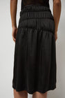 Anggae Satin Gather Long Skirt in Black